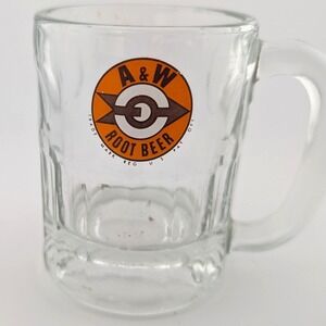 A&W Root Beer Glass Mug Heavy‎ Bottom Advertising Collectible Barware